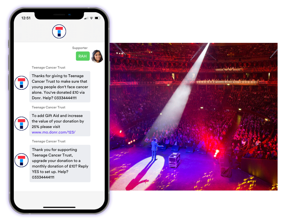 Teenage Cancer Trust text donation